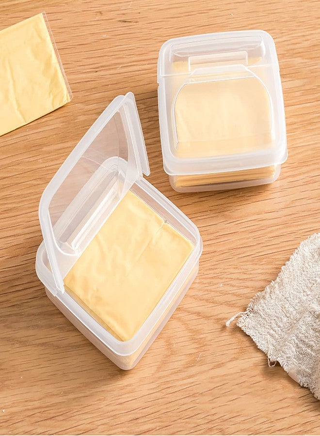 عبوة من قطعتين من علب تخزين الجبن البلاستيكي المقطّع مع أغطية محكمة الإغلاق، تحافظ على الجبن طازجًا ولذيذًا، مثالية للثلاجة - Image 3